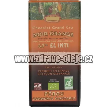 Čokoláda Hořká čokoláda s pomerančem BIO 63% kakaa 100g Salute Livi