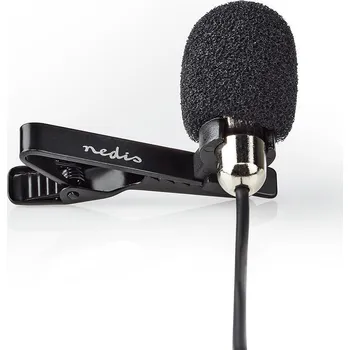 Mikrofon Nedis MICCJ105BK klopový konferenční mikrofon se svorkou, 3.5mm jack, kabel 1.8m, kovový