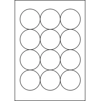 Speciální papír Etikety PRINT kruh průměr 60 mm bílé (balení 100xA4)