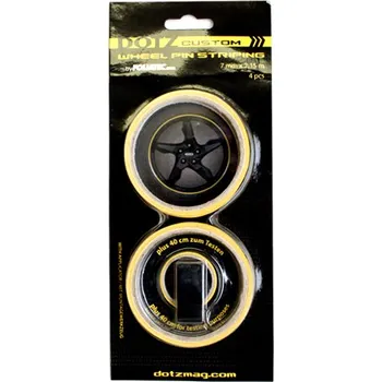 Samolepicí dekorace na vozidlo Proužek na kola lepící ŽLUTÝ délka 215mm, sada 4ks