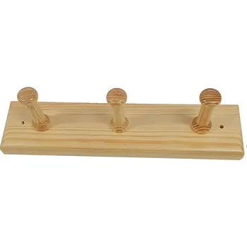 Věšák Via-nábytek Dřevěný věšák 3 Povrchová úprava: Borovice (lakovaná)