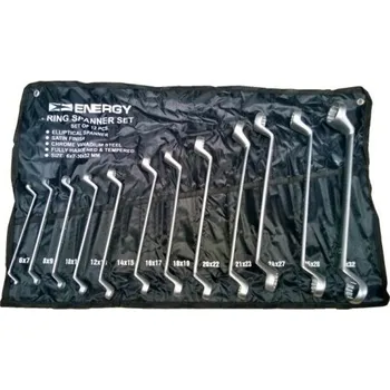Nářadí pro automobil 12 dílná sada vyhnutých očkových klíčů ENERGY