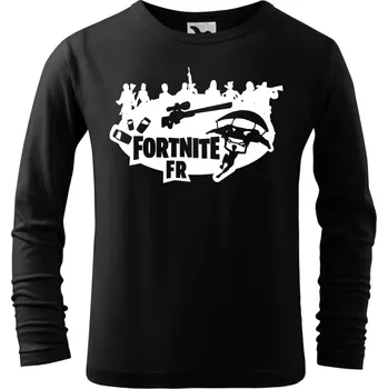 Dětské tričko Fortnite FR s dlouhým rukávem černé
