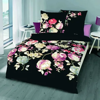 Povlečení Kaeppel | Povlečení Elysian black, 140x200, 70x90 - makosatén