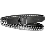 Kožený opasek s PYRAMIDAMI dvouřadý - Pravá kůže Velikost: M