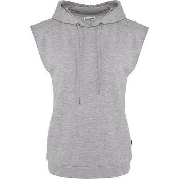 Dámské tričko ŠEDÉ TRIČKO S KAPUCÍ Noisy May