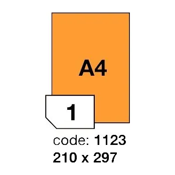 Samolepící etiketa Samolepící etikety Rayfilm Office 210x297 mm 100 archů, fluo oranžová, R0133.1123