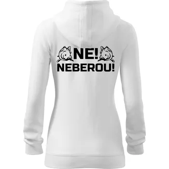 Dámská mikina Dámská rybářská mikina s nápisem Neberou bílá