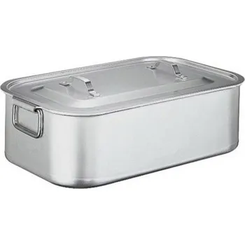 Hrnec Sambonet Paderno Industrie PEKÁČ HLUBOKÝ S VÍKEM SKLOPNÁ DRŽADLA, vnitřní rozměr 60 x 35 cm