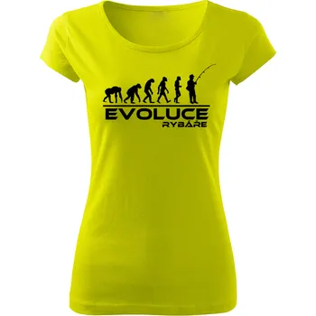 Dámské tričko Dámské tričko Evoluce Rybáře limetkové