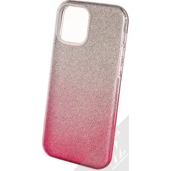 Pouzdro na mobilní telefon 1Mcz Shining Duo TPU třpytivý ochranný kryt pro Apple iPhone 12, iPhone 12 Pro stříbrná růžová (silver pink)