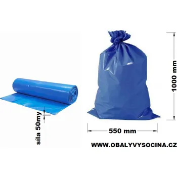 Pytle na odpadky Pytle na odpad rolované 85 l, 55 x 100 cm, 50 my, modré, 25 ks