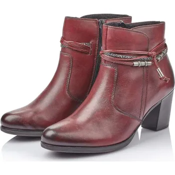 Dámské kozačky Dámská kotníková obuv Y8999 RIEKER vínová Barva: rot, Velikost: 38