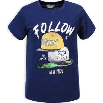 Chlapecké tričko GLO STORY FOLLOW tmavě modré Velikost: 110