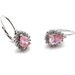 Elegantní náušnice s dominantním růžovým kamenem