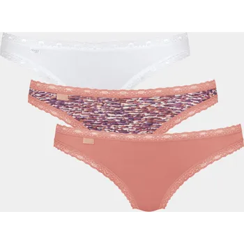 Kalhotky Dámské kalhotky Weekend Tanga C3P - Sloggi růžovo-bílá 40