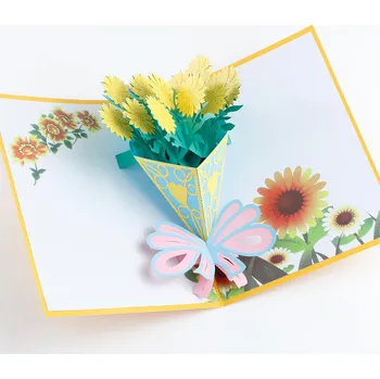 3D přání Kytice slunečnice