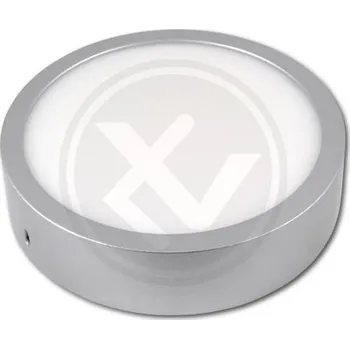 LED panel Stříbrný LED panel přisazený kruhový 12W, 230V, IP20, neutrální bílá (barva neutrální bílá, stříbrný LED panel)