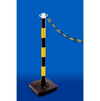 Plotový sloupek EXPOINT Plastový Zahrazovací sloupek červenobílý a černožlutý s plnitelnou základnou Název: žluto-černý sloupek