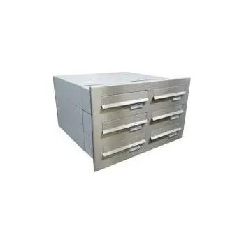 Poštovní schránka DOLS 6x poštovní schránka B-042 do sloupku ve dvou sloupcích + čelní deska - NEREZ