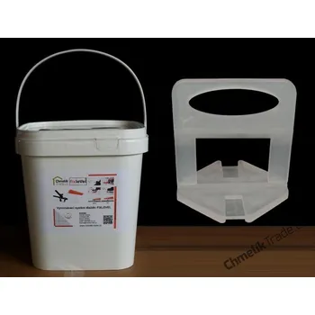 Spona Fixlevel (500ks/balení) pro dlaždice tloušťky 3-12 mm v plastovém kbelíku (Pro snadnou a rychlou pokládku obkladů a dlažeb.)