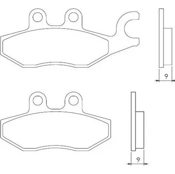 Brzdový komplet Brenta FT3097 zadní organické brzdové destičky na motorku PIAGGIO MP3 250 MIC rok 08-09