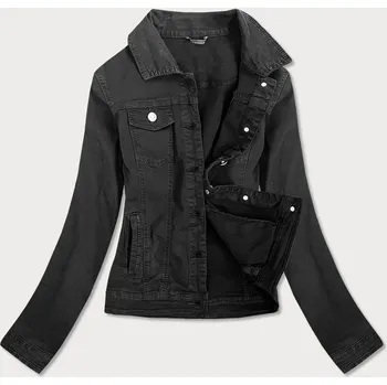 Vypasovaná černá dámská džínová bunda (F2331) odstíny černé XS (34)