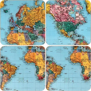 prostírání Leonardo, Anglie Leonardo - Korkové prostírání Mapa World Traveller 4 ks - 10*11 cm