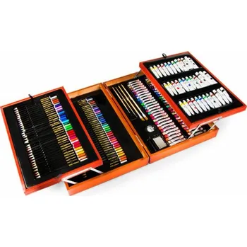 Výtvárné potřeby Easy kreativní a výtvarná sada 168 kusů, dřevěný kufřík