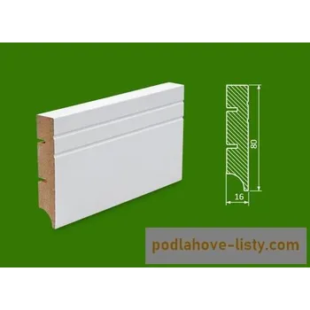 soklová lišta NOVÁK Podlahová - soklová lišta 80x16EPlus MDF bílá RAL9003 WD19PLUS