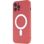 Kryt pro Apple iPhone 12 Pro Max - Magsafe - silikonový - červený
