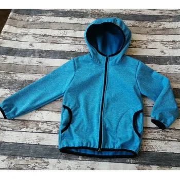 Dívčí bunda Softshellová bunda Yháček LONG, zimní, tyrkysový melír Velikost: 128