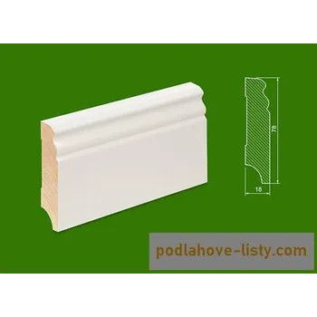 soklová lišta NOVÁK Podlahová - soklová lišta 78x18F dřevěná bílá RAL9016 WL78Frez/9016