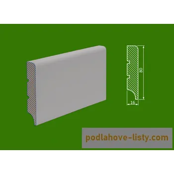 soklová lišta NOVÁK Podlahová - soklová lišta 80x16R5Plus MDF šedá SZ13