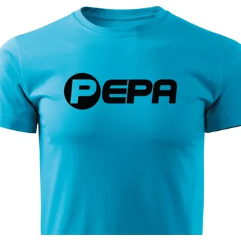 Pánská móda Pánské tričko Logo Pepa Barva: Tyrkysová, Velikost: XXXL