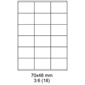 Samolepící etiketa Print etikety Emy 70x48 mm, 18ks/arch, 100 archů, samolepící