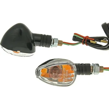 Směrový světlomet Vparts Sada blinkrů M10 černá Doozy čirý, krátký VC20114