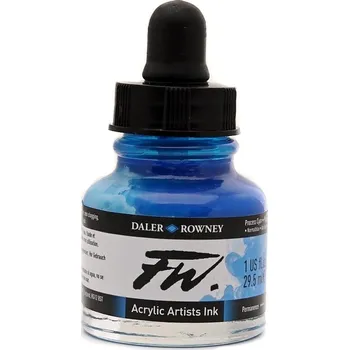 Výtvárné potřeby Umělecká tuš na akrylové bázi 29,5 ml - 38 odstínů cyan: process cyan