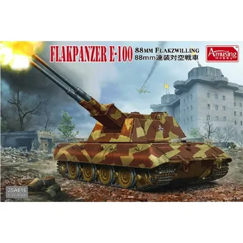 Plastikový model Amusing Hobby Flakpanzer E-100 1:35