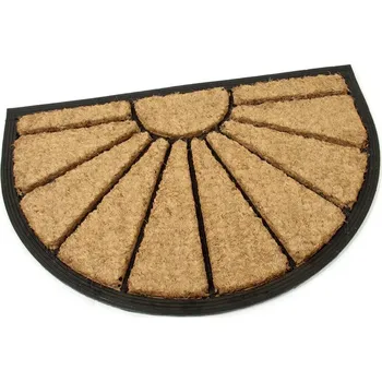 Rohožka Kokosová čisticí venkovní vstupní půlkruhová rohož FLOMA Sun - délka 40 cm, šířka 60 cm, výška 1,7 cm