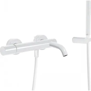 Tres STUDY COLORS Vanová baterie s nastavitelným držákem, flexi hadice SATIN, 26117001 Provedení: Bílá