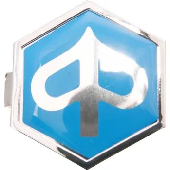 CIF Značka Piaggio šetiúhelník 32x37mm k zacvaknutí, modrá / stříbrná 36366