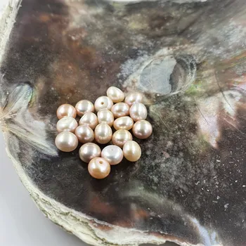 Dětské navlékací korálky Perla sladkovodní světlá 6 - 6,5mm polovrtaná - Obsah balení 1 ks PP 017