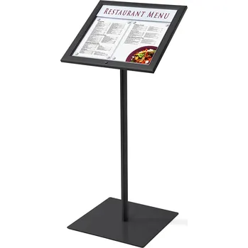 Menuboard s vitrínou 2xA4, v černé barvě RAL9005