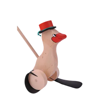 Dřevěná hračka Plácačka kachna Červená