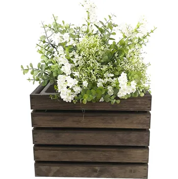 Obal na květináč AMADEA Dřevěný obal s květináčem tmavý, 32x32x24cm Český výrobek