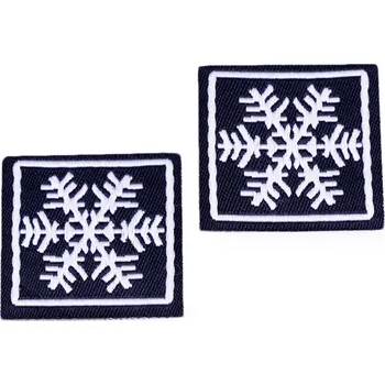 Nažehlovačka čtvereček s vločkou 3x3 cm barva: modrá