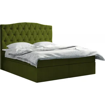 Postel Eka Kontinentální čalouněná postel Exclusive - Fresh (160x200 cm) Barva látky - Fresh: Olivová (12)