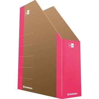 Stojan na časopisy Donau Life A4, 75 mm, karton, neonově růžový