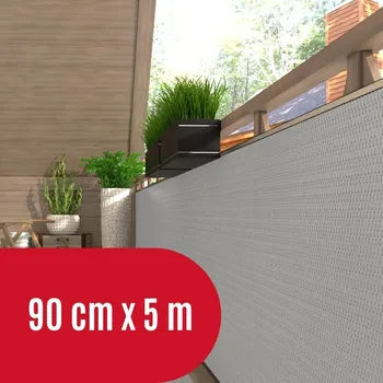 Příslušenství pro plot Progresja Zástěna na balkon ratanová, výška 90 cm - balení 5 m, barva světle šedá RD17